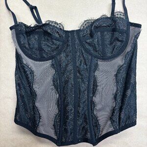 Urban Outfitters Black Lace Corset Bustier Top